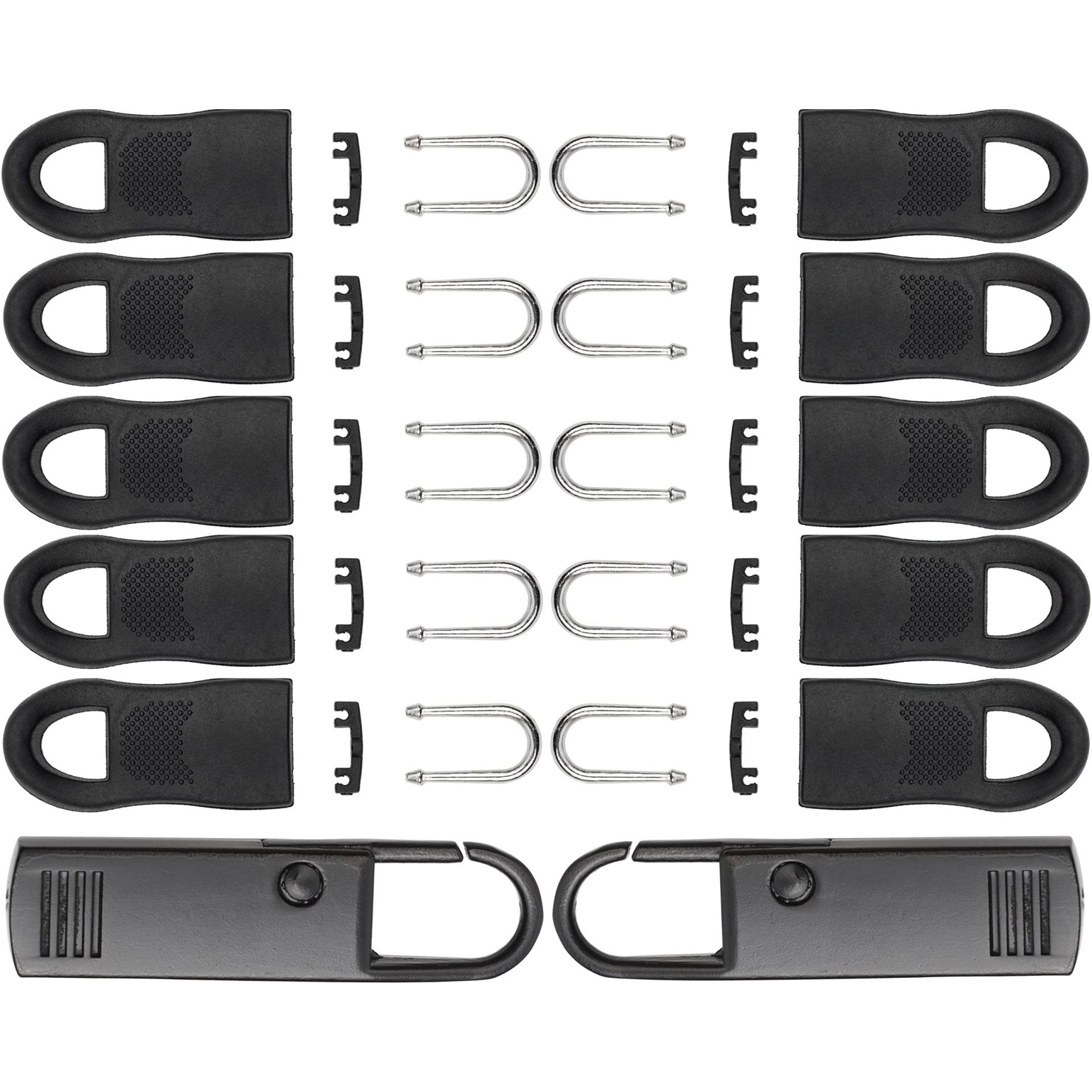 Reißverschluss Anhänger zur Reparatur, 12 Pack, 10 x 35 mm Zips zum Stecken, 2 x Metall Zipper, Ersatz Zipper Reißverschluss, Reißverschluss Schieber für Jacke, Rucksack, Hose, Zelt, Slider Laschen von Your Day Mate