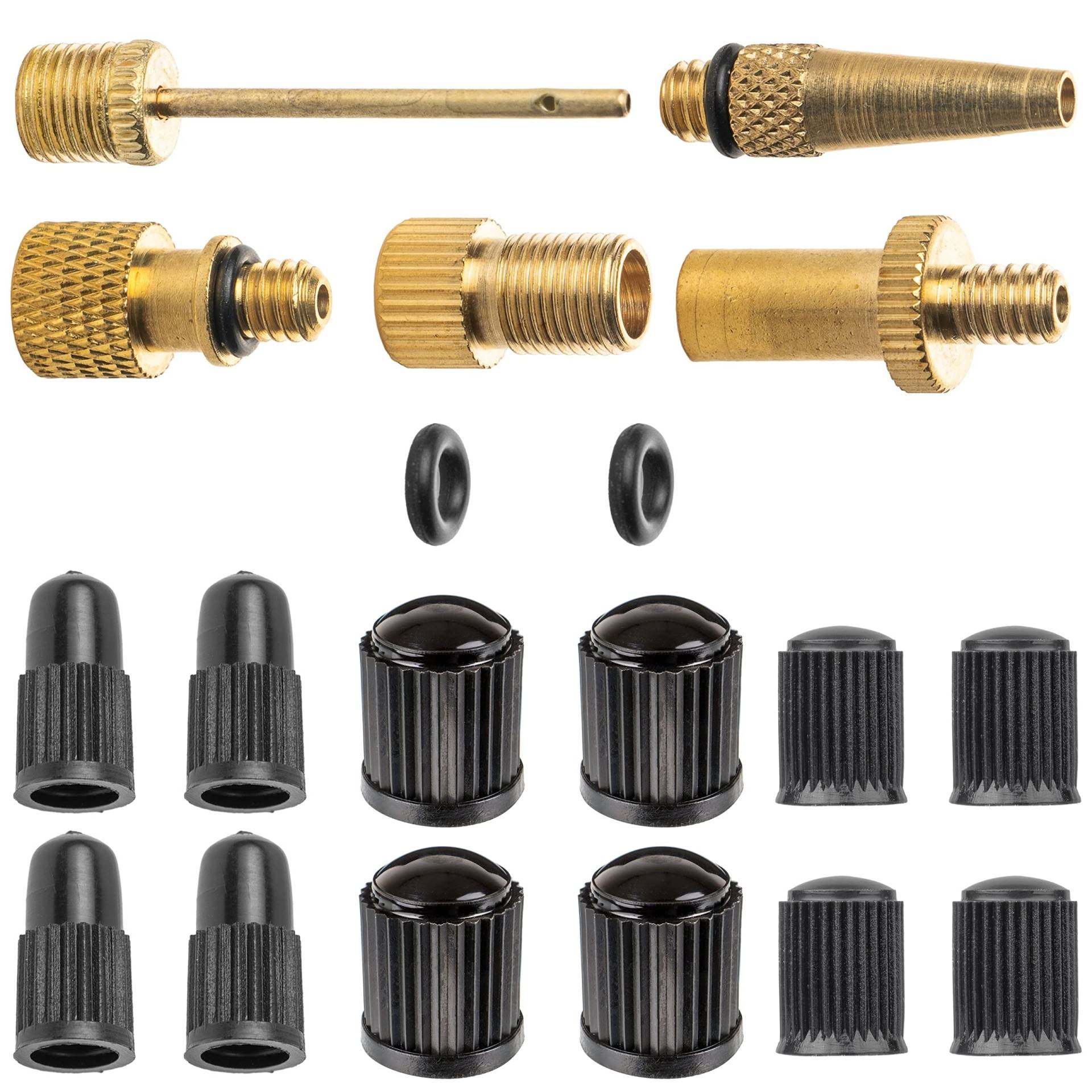 Ventil-Adapter Set, 19 Pack, Adapter für DV, SV, AV Ventile, Ventiladapter für Fahrrad, Spielball, Gymnastik Ball, Luftmatratze, Luftpumpenadapter für Standpumpe, Ballpumpe, Handpumpe, Schlauchventil von Your Day Mate