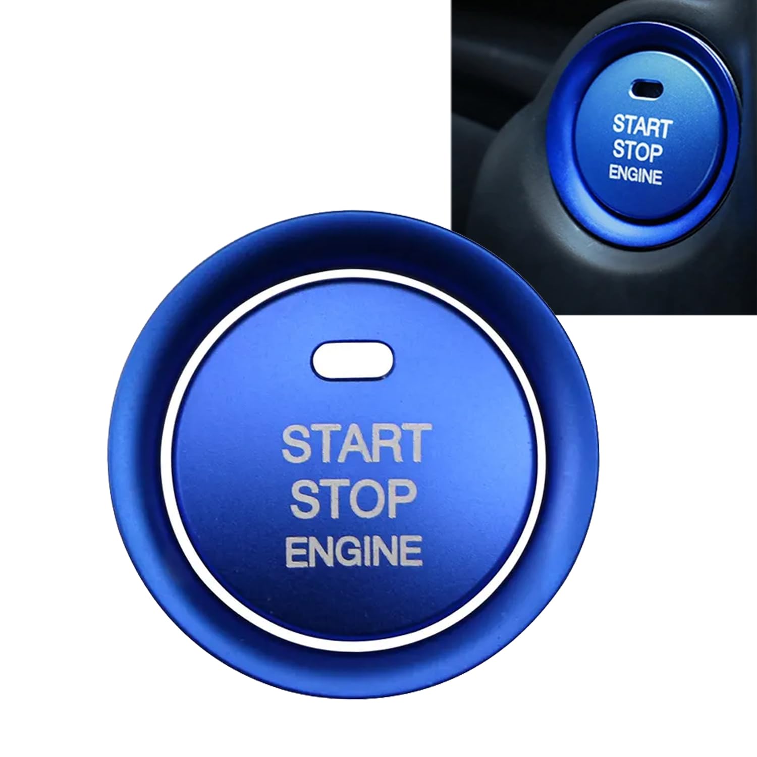 Youzzei Start Stop Button Cover, Ignition Starter Sticker (Blue) von Youzzei