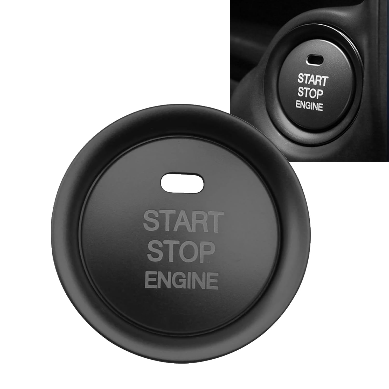 Youzzei Start Stop Button Cover, Ignition Starter Sticker (Schwarz) von Youzzei