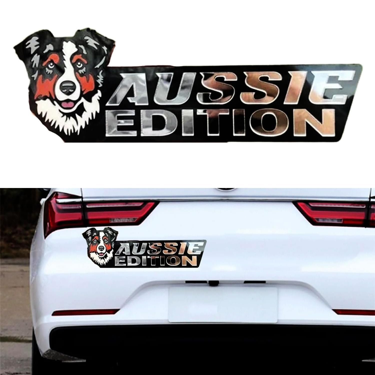 Hunde-Autoabzeichen, lasergeschnitten, 3D-Hundeabzeichen, Auto-Emblem, personalisierbare, wasserdichte Dekorationsetiketten, Auto-Abzeichen für Auto, Motorrad, LKW, Boot (AUSSIE) von Ysaca