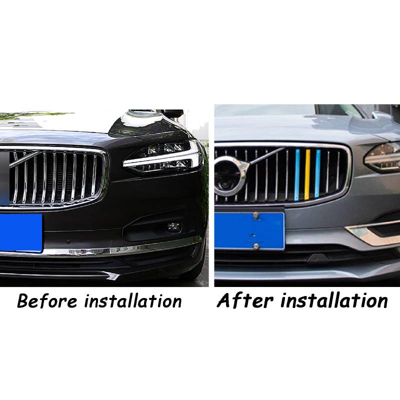 Ysbxitu 3PCS Auto Front Kühlergrill Ersetzen Zierleiste Streifen Grill Abdeckung Passt für Volvo S90 V90 2021-2024 Auto Nierenaufkleber Zubehör Kühlergrill Sticker Auto-Frontgrills Sports Style - Gelb von Ysbxitu