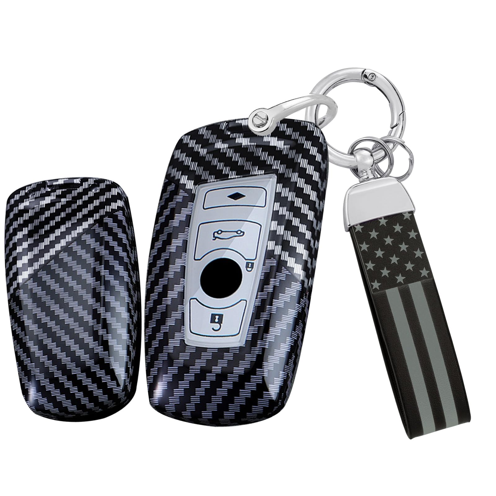 Ysbxitu 4 Tasten Schlüssel Hülle für BMW Schlüsselanhänger Schlüsselcase Passt für BMW F20 F21 F30 F31 F34 F35 F80 F32 F33 F82 F83 F07 F10 F11 F18 F12 F13 F01 F02 Fernbedienung Cover Geschenkidee Weiß von Ysbxitu