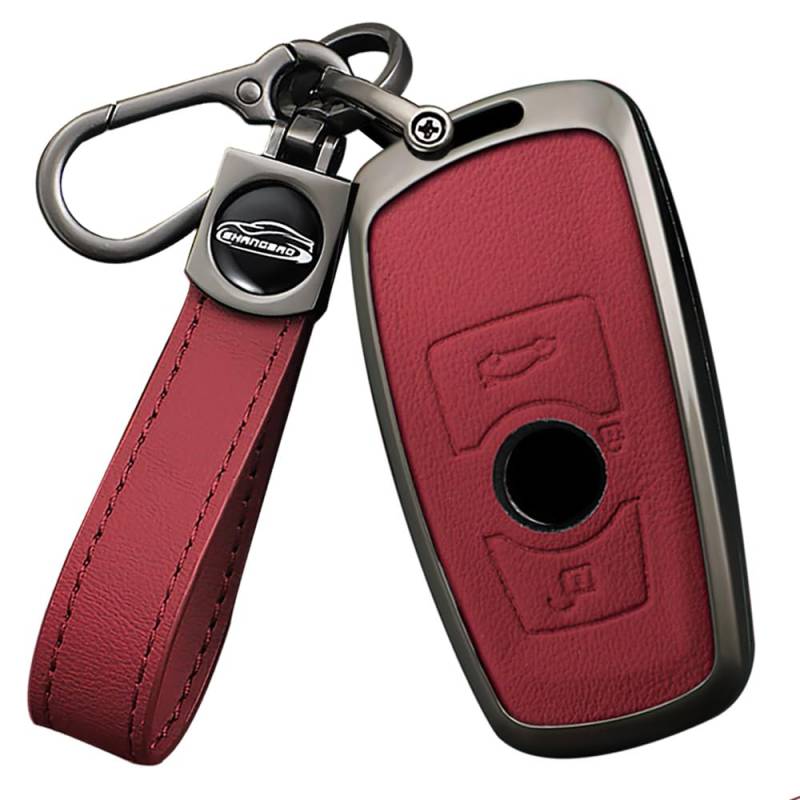 Ysbxitu Auto Fernbedienung Cover Eui Car Keychain Auto-Zubehör ,Tuning kompatibel mit BMW 3 4 5 6 7 Series X1 X2 X3 X4 X5 F30 1er 2er 3er 4er Schlüsselcover keyless go Schutz 3 Tasten B Rot von Ysbxitu