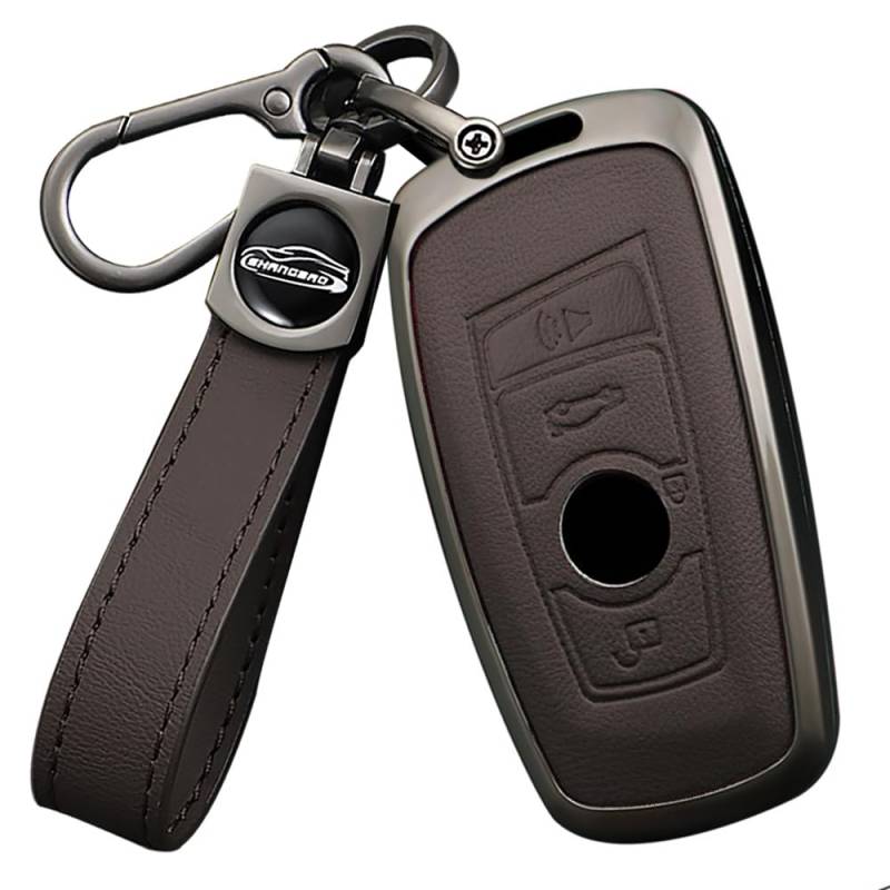 Ysbxitu Auto Fernbedienung Cover Eui Car Keychain Auto-Zubehör ,Tuning kompatibel mit BMW 3 4 5 6 7 Series X1 X2 X3 X4 X5 F30 1er 2er 3er 4er Schlüsselcover keyless go Schutz 4 Tasten B Braun von Ysbxitu