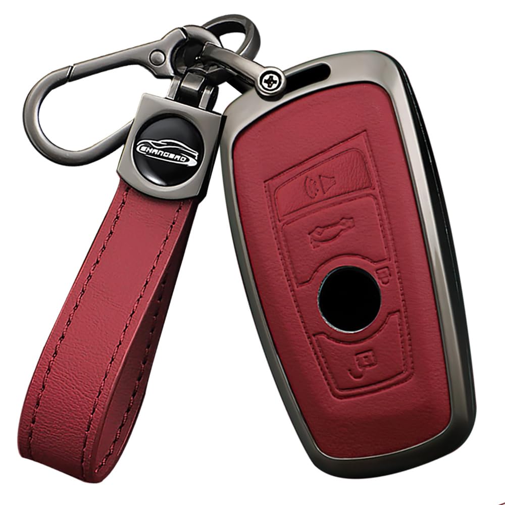 Ysbxitu Auto Fernbedienung Cover Eui Car Keychain Auto-Zubehör ,Tuning kompatibel mit BMW 3 4 5 6 7 Series X1 X2 X3 X4 X5 F30 1er 2er 3er 4er Schlüsselcover keyless go Schutz 4 Tasten B Rot von Ysbxitu