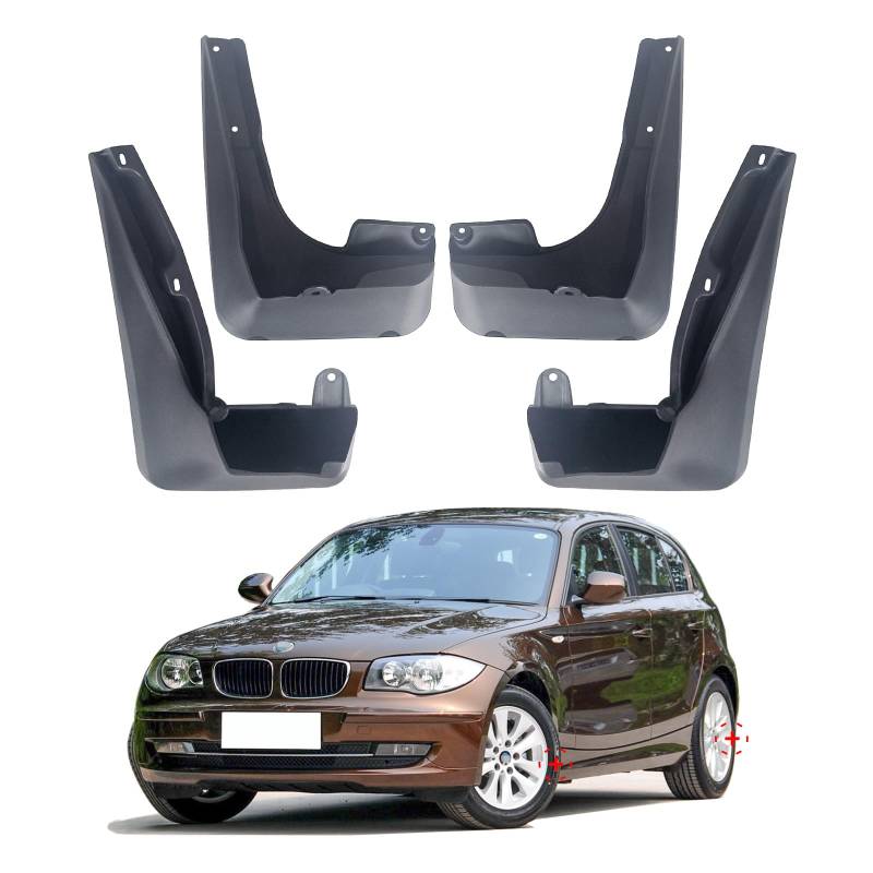 Ysbxitu Auto Schmutzfänger für BMW Universal Fender Schutzblech passt für BMW 1er 120i 130i 2007-2011Autozubehör Schlamm Spritzwassergeschützte Spritzschutz Kotflügel Vorne und Hinten Kotflügel 4 PCS von Ysbxitu