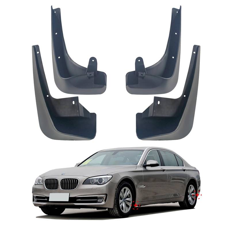 Ysbxitu Auto Schmutzfänger für BMW Universal Fender Schutzblech passt für BMW 7er 730i 740i 2009-2015 Autozubehör Schlamm Spritzwassergeschützte Spritzschutz Kotflügel Vorne und Hinten Kotflügel 4PCS von Ysbxitu