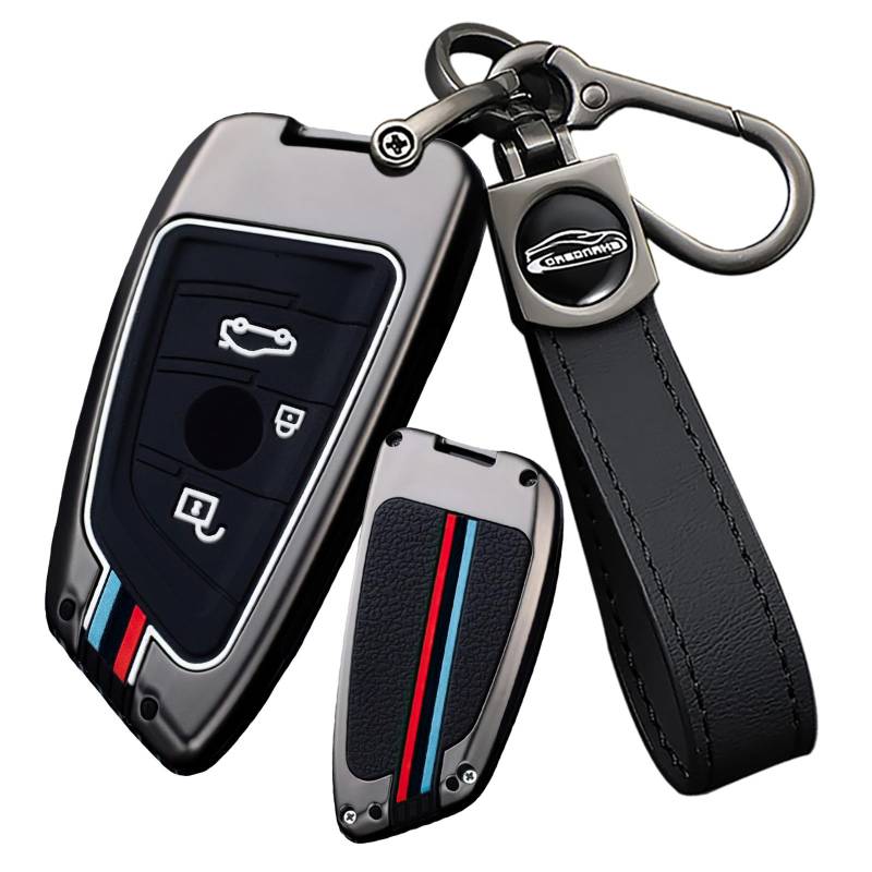 Ysbxitu Autoschlüssel Cover Eui Car Keychain Passt für BMW Autoschlüssel Hülle Schlüsselgehäuse Passt für BMW X1 X2 X3 X5 X6 BMW 1 2 3 4 5 6 7 Series Fernbedienung Cover Geschenkidee 3Tasten-B Schwarz von Ysbxitu