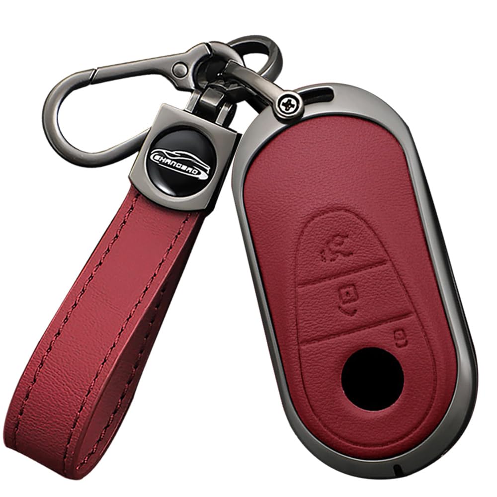 Ysbxitu Autoschlüssel Hülle Passt für Mercedes Schlüsseletui Leder Schlüsselhülle mit Schlüsselanhänge Passt für Benz C Klasse W206 S Klasse W223 S300 S350 3 Keyless Tasten Schlankes Design von Ysbxitu
