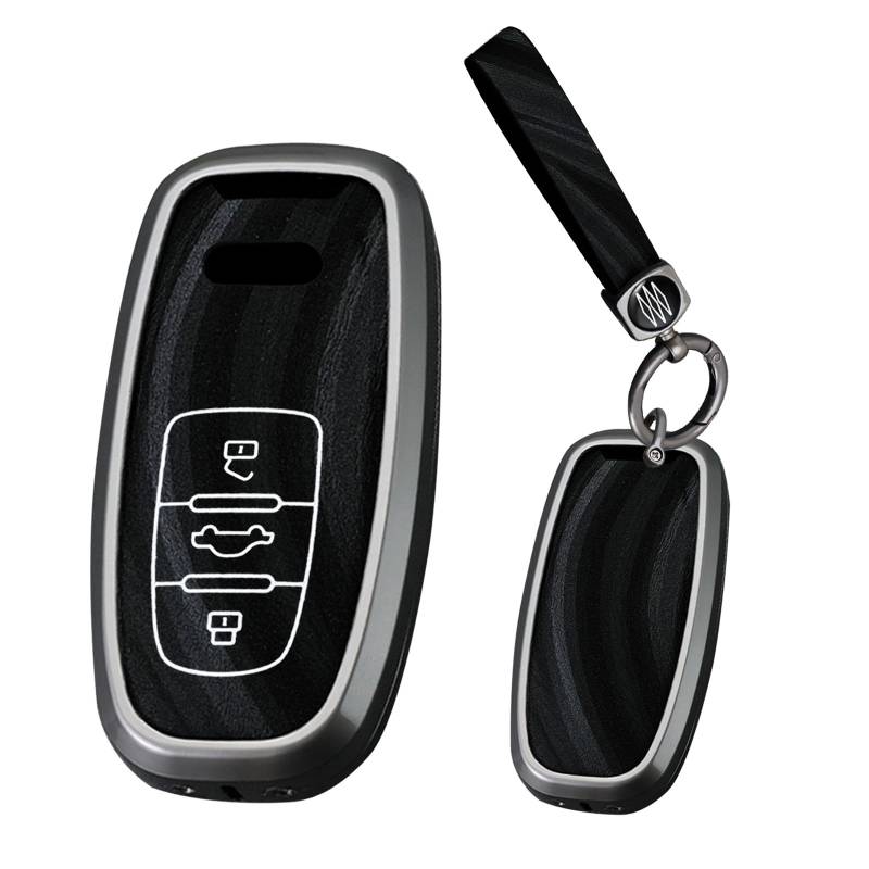 Ysbxitu Autoschlüssel Hülle für Audi Schlüsselbox keyless go Schutz Passt für Audi A1 A3 A4 A5 A6 A8 C7 C8 B8 4G RS6 B8 Q5 Q7 Q8 Schlüsselbund Smart-Fernbedienungs-schlüsselgehäuse Zubehör B Schwarz von Ysbxitu