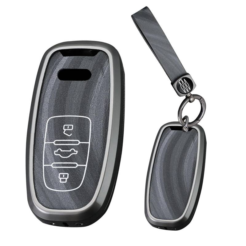 Ysbxitu Autoschlüssel Hülle für Audi Schlüsselbox keyless go Schutz Passt für Audi A1 A3 A4 A5 A6 A8 C7 C8 B8 4G RS6 B8 Q5 Q7 Q8 Schlüsselbund Smart-Fernbedienungs-schlüsselgehäuse Zubehör B Grau von Ysbxitu