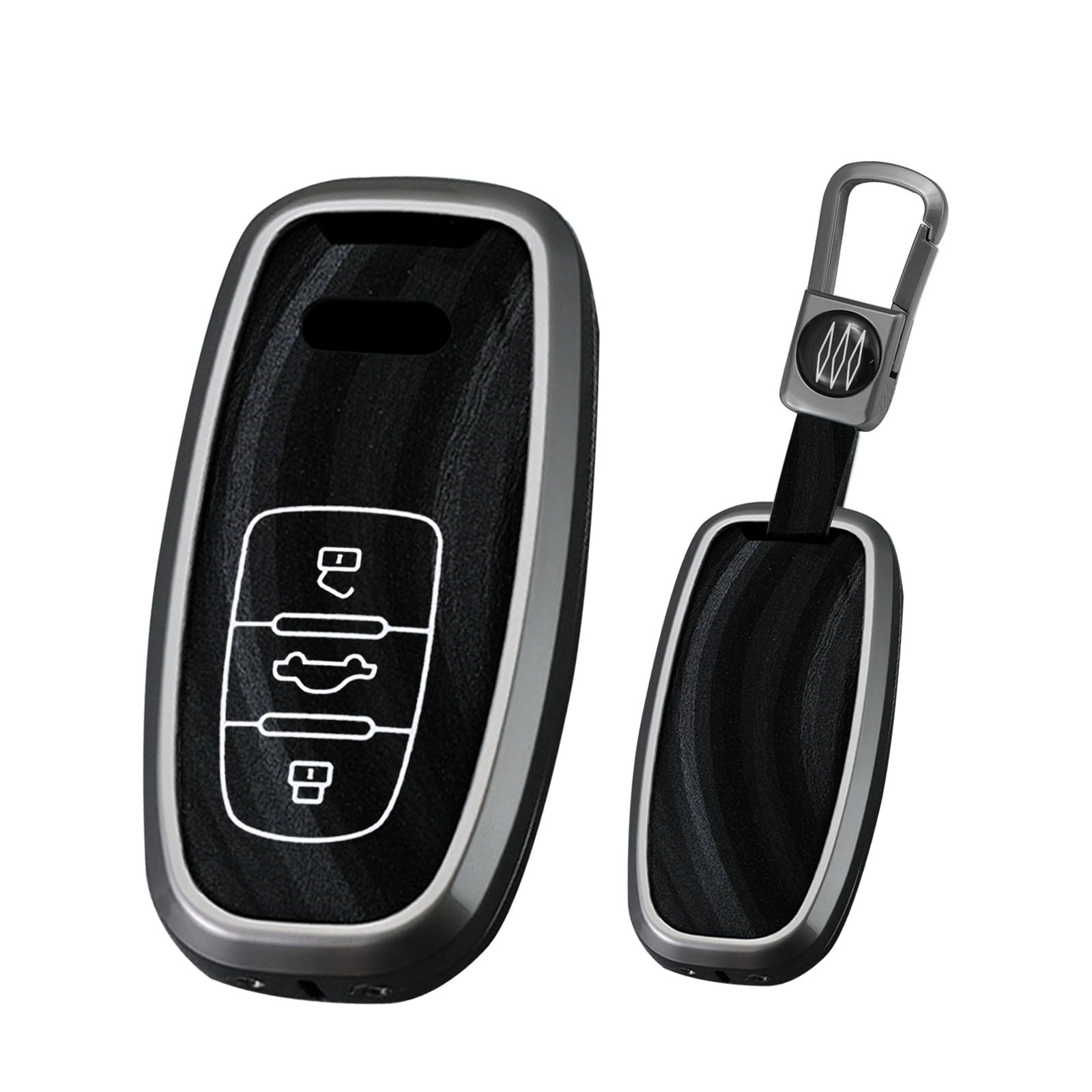 Ysbxitu Autoschlüssel Hülle für Audi Schlüsselbox keyless go Schutz Passt für Audi A1 A3 A4 A5 A6 A8 C7 C8 B8 4G RS6 B8 Q5 Q7 Q8 Schlüsselbund Smart-Fernbedienungs-schlüsselgehäuse Zubehör C Schwarz von Ysbxitu