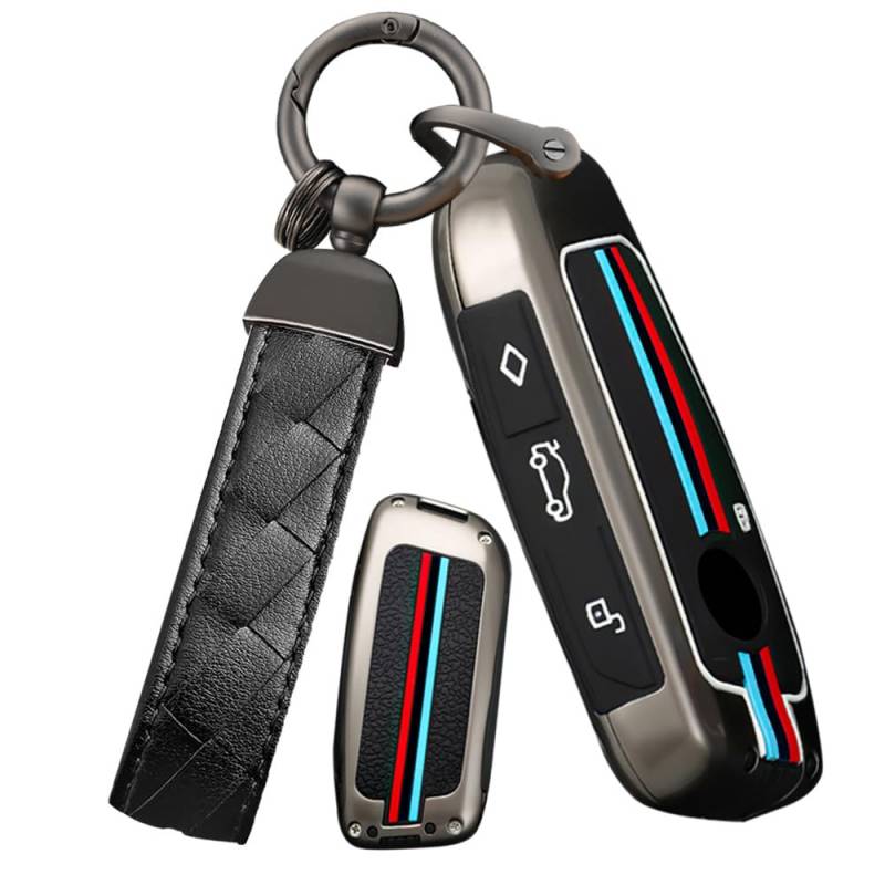 Ysbxitu Smart Schlüsselhülle schlüsselbox Cover Schlüsselbund kompatibel mit BMW 2023 ix X1 I7 ix1 x7 U11 x6 XM Active Tourer Smartkey Autoschlüssel Case Abdeckung Car Keychain Tuning B Schwarz von Ysbxitu