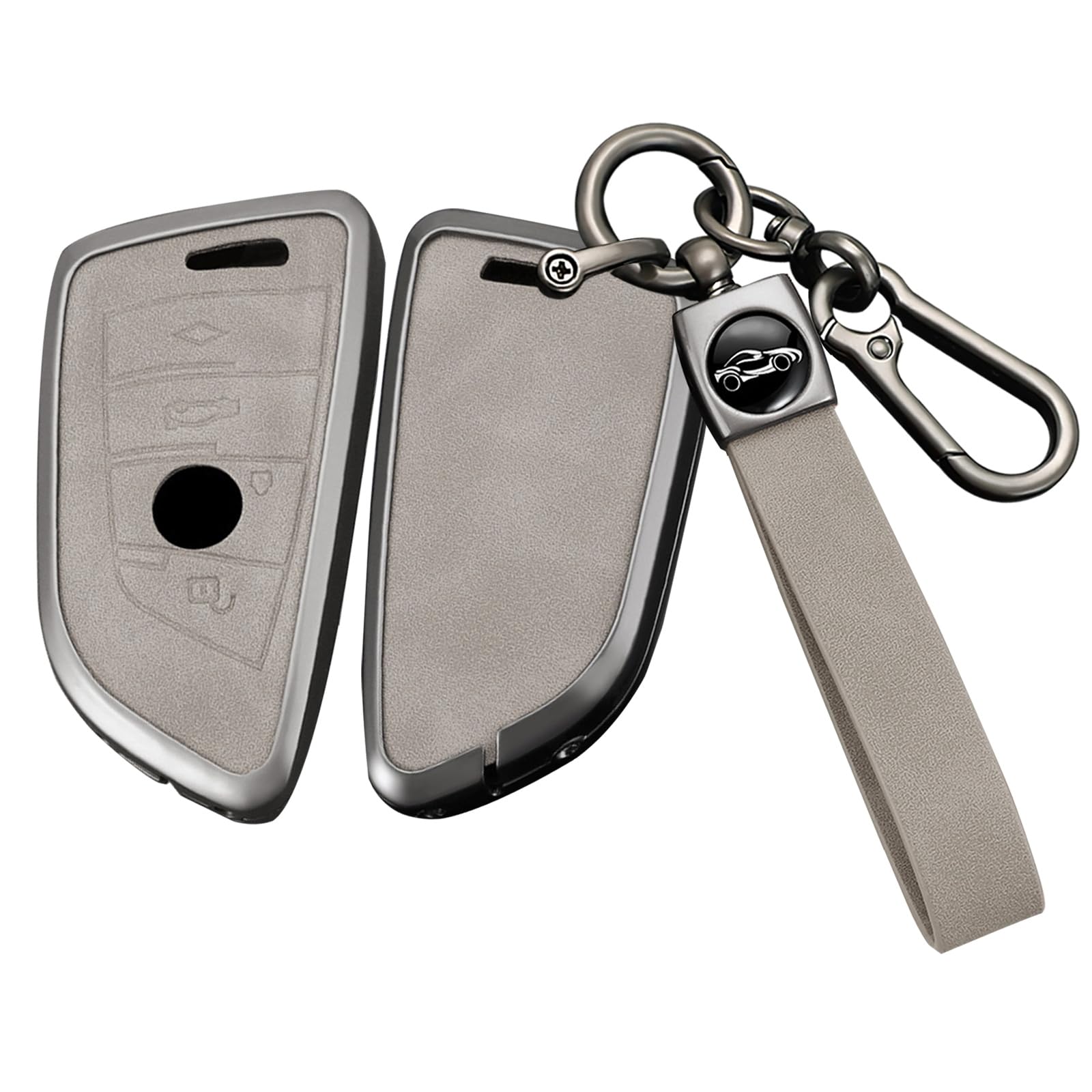 Ysbxitu Schlüsselhülle Cover für BMW Auto Schlüsselgehäuse Schutz keyless X1 X2 X3 X5 X6 2 5 6 7 Series i4 F48 G21 G31 G30 Smart-Fernbedienung Cover Schlüssel Zubehör Autofernbedienungen A Grau von Ysbxitu