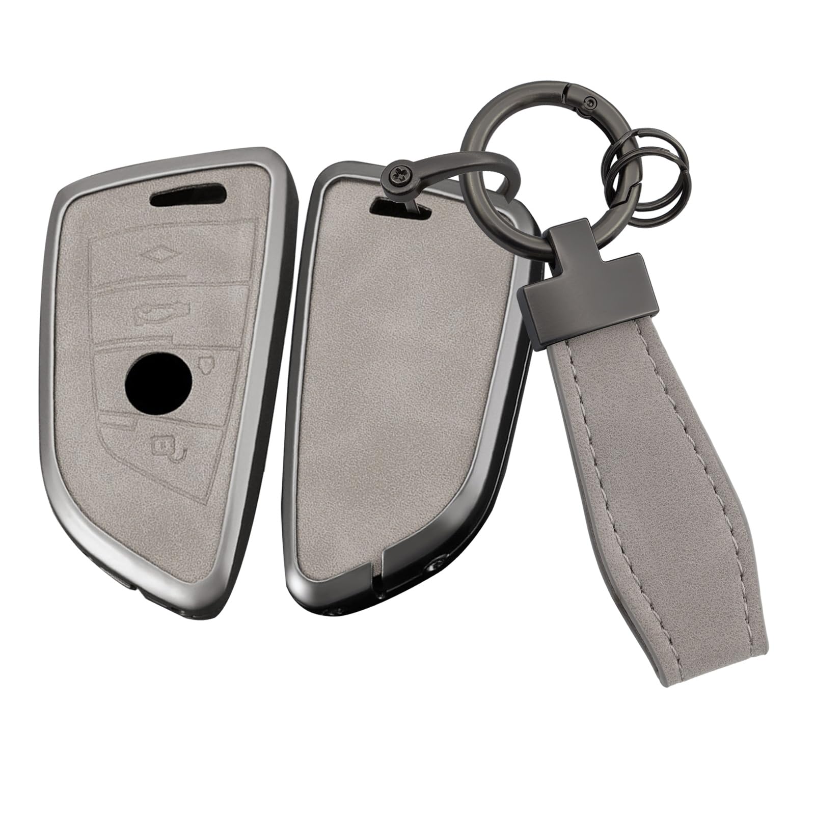 Ysbxitu Schlüsselhülle Cover für BMW Auto Schlüsselgehäuse Schutz keyless X1 X2 X3 X5 X6 2 5 6 7 Series i4 F48 G21 G31 G30 Smart-Fernbedienung Cover Schlüssel Zubehör Autofernbedienungen B Grau von Ysbxitu