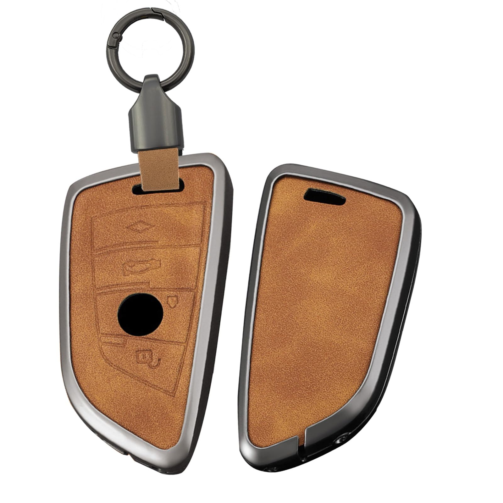 Ysbxitu Schlüsselhülle Cover für BMW Auto Schlüsselgehäuse Schutz keyless X1 X2 X3 X5 X6 2 5 6 7 Series i4 F48 G21 G31 G30 Smart-Fernbedienung Cover Schlüssel Zubehör Autofernbedienungen C Braun von Ysbxitu