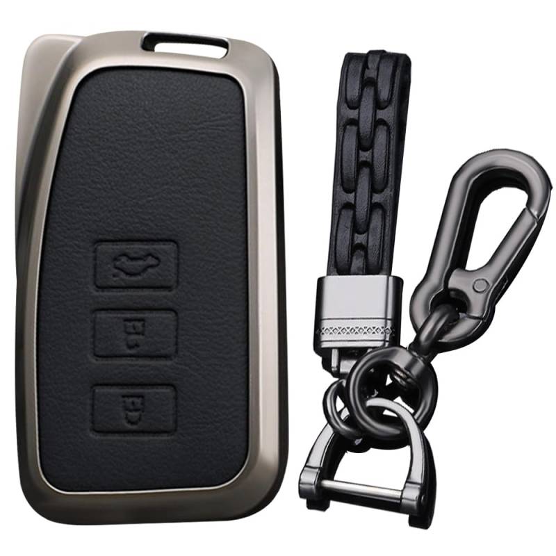 Ysbxitu Schlüsselhülle Schlüsseletui Abdeckung Schlüsselbox keyless go schutz Passt für Lexus CT GS GX IS ES LS LC LX NX RX RC ES300h Fernbedienung Cover Metall Smart Key Case Auto-Liebhaber A Schwarz von Ysbxitu