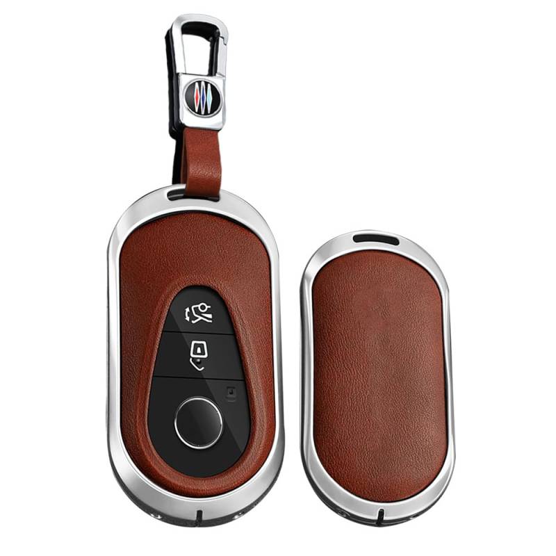 Ysbxitu Schlüsselhülle für Mercedes Gehäuse der Fernbedienung Cover kompatibel mit Benz A B C E R S G M V Klasse CLA CLS GLA GLC GLE GLS SL SLK SLC AMG W204 Schlüsselgehäuse Keyless go Schutz-B Braun von Ysbxitu