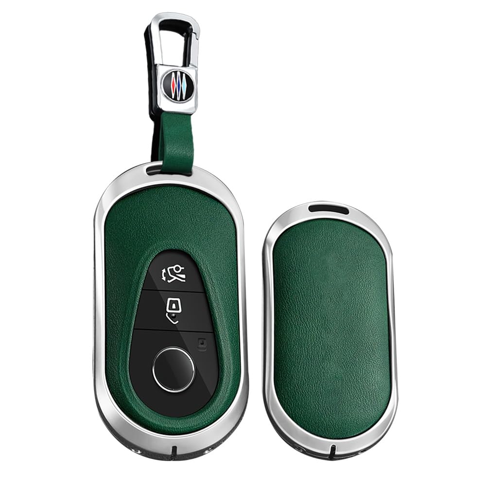 Ysbxitu Schlüsselhülle für Mercedes Gehäuse der Fernbedienung Cover kompatibel mit Benz A B C E R S G M V Klasse CLA CLS GLA GLC GLE GLS SL SLK SLC AMG W204 Schlüsselgehäuse Keyless go Schutz-B Grün von Ysbxitu