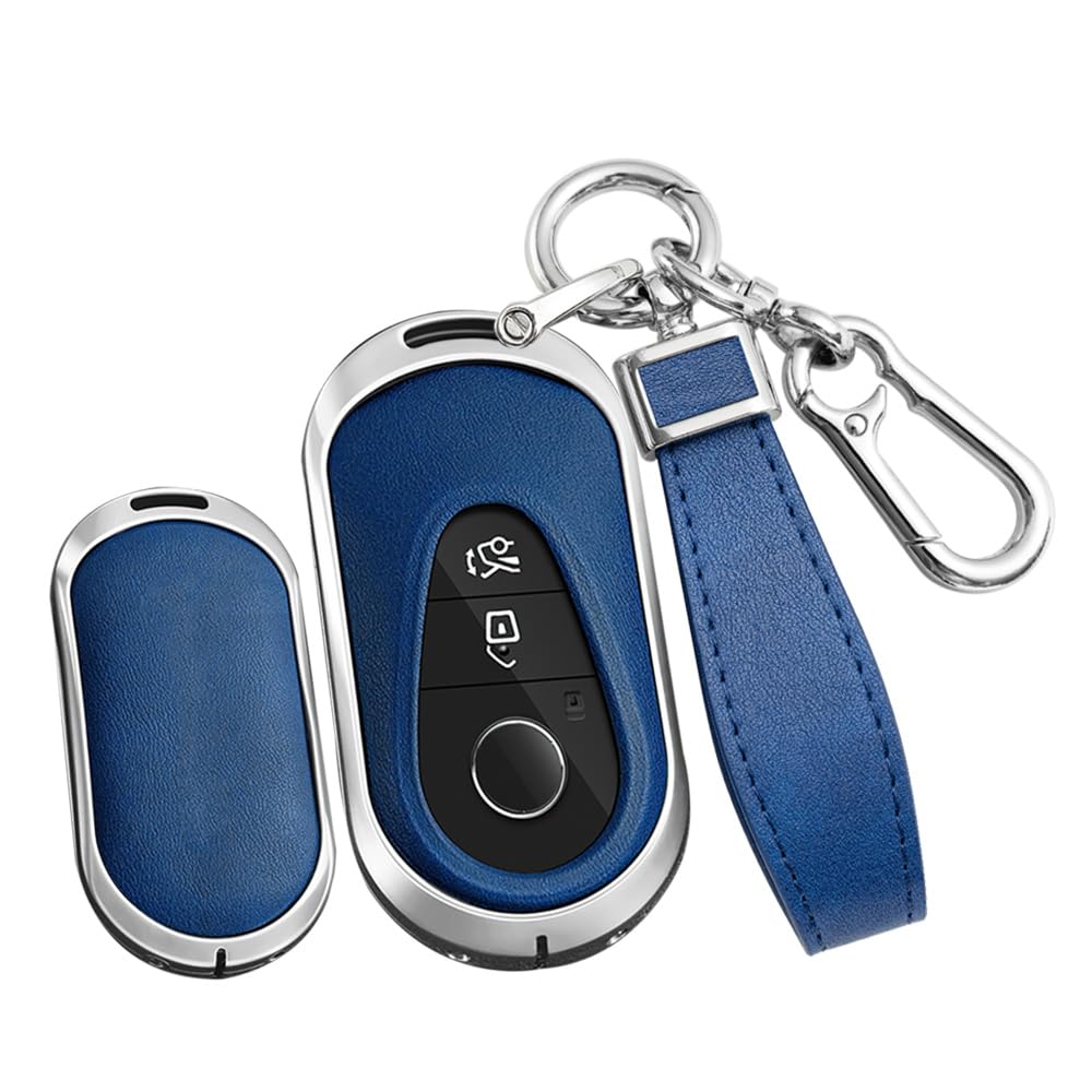 Ysbxitu Schlüssel Cover Schlüsselbox keyless go Schutz passt für Mercedes-Benz A B C E R S G M V Klasse CLA CLS GLA GLC GLE GLK GL GLS SL SLK SLC AMG W204 Schlüsselhülle Eui Schlüssel Gehäuse B Blau von Ysbxitu