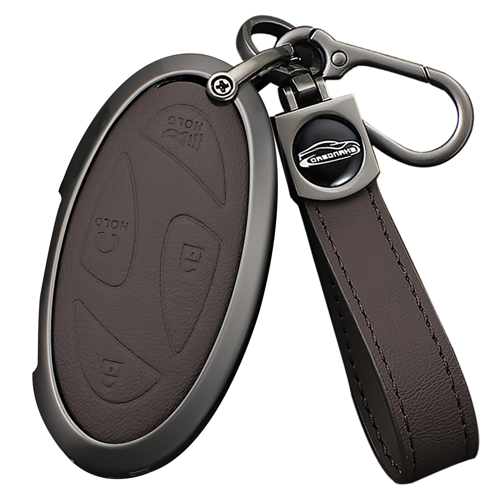 Ysbxitu Smart Schlüsselhülle Schlüsselbund Cover schlüssel Box Keyless go Schutz kompatibel mit Hyundai Ioniq 5 6 KONA SX2 Grandeur GN7 Schlüsselcover Smartkey Autoschlüssel Car Keychain- B Braun von Ysbxitu