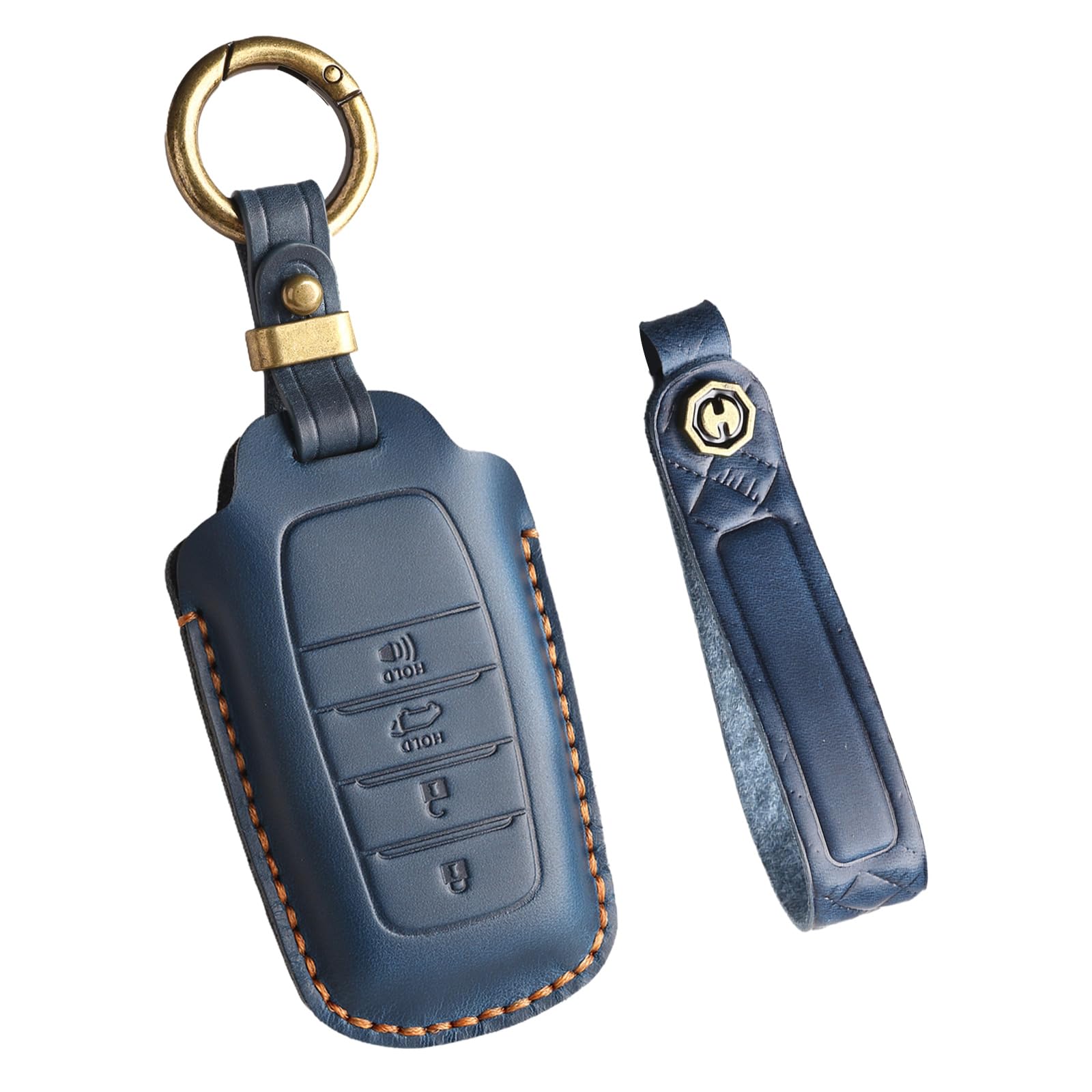 Ysbxitu für Toyota Schlüsselhülle-Schlüsselanhänger-Fernbedienung Passt für Toyota Yaris Cross Hybrid Corolla RAV4 Prius Camry Fortuner Highlander 2020-2024 Car Key Shell Gehäuse 4 Tasten-Blau von Ysbxitu