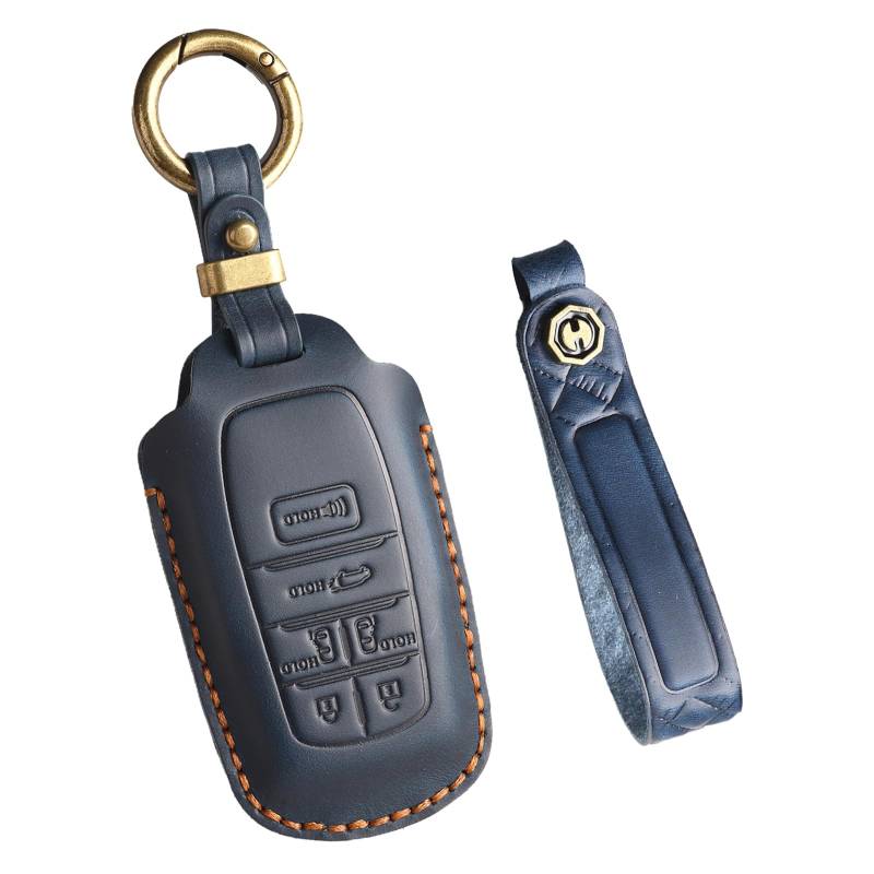 Ysbxitu für Toyota Schlüsselhülle-Schlüsselanhänger-Fernbedienung Passt für Toyota Yaris Cross Hybrid Corolla RAV4 Prius Camry Fortuner Highlander 2020-2024 Car Key Shell Gehäuse 5＋1 Tasten-Blau von Ysbxitu