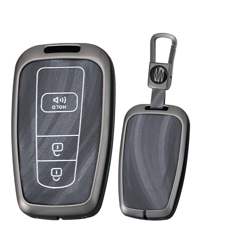 Ysbxitu für Toyota Schlüsselhülle-Schlüsselbox keyless go Schutz Passt für Toyota Prius Camry Prius Auris Aygo RAV4 Yaris Vios Corolla Kreativität-Schlüsselanhänger Autodekoration 2＋1 Tasten-B Grau von Ysbxitu