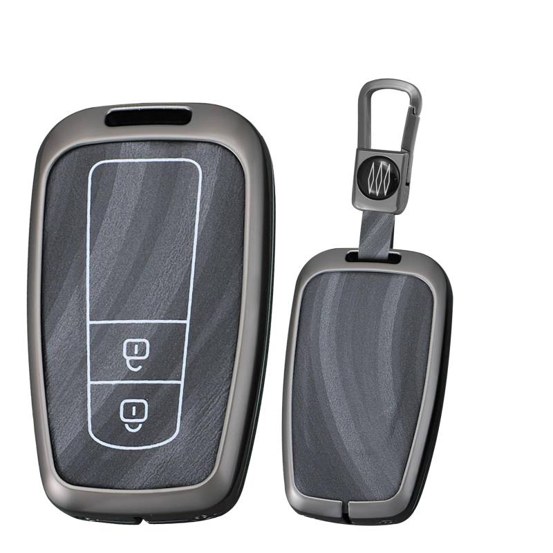 Ysbxitu für Toyota Schlüsselhülle-Schlüsselbox keyless go Schutz Passt für Toyota Prius Camry Prius Auris Aygo RAV4 Yaris Vios Corolla Kreativität-Schlüsselanhänger Autodekoration 2 Tasten-B Grau von Ysbxitu