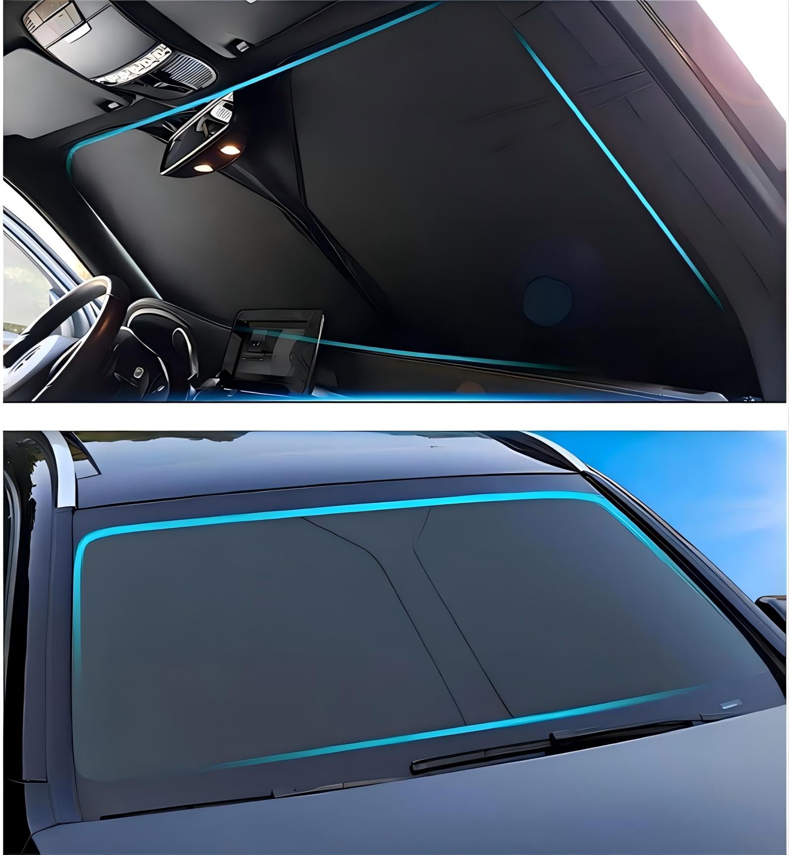 Sonnenschutz Auto Frontscheibe für Nissan Teana (J32) 2. Gen 2008 2009 2010 2011 2012, Sonnenschutz Auto Frontscheibe, UV-Schutz, Faltbarer, Privatsphäre Schützen, Auto Zubehör,Black von Yssayzp