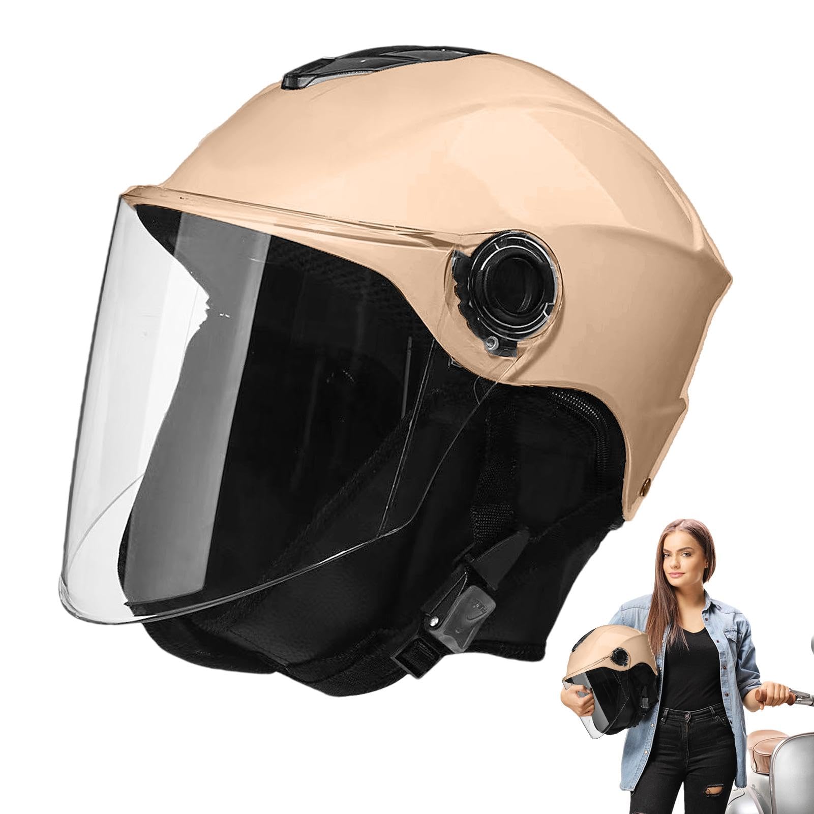 Half Motorcycle Headwear, Half Face Cycling, Scooter Headwear Visor, Removable Scarf Headwear, Half Motorcycle Head Wear Designed for Optimal Comfort and Protection with a Removable Scarf von Ysvnlmjy