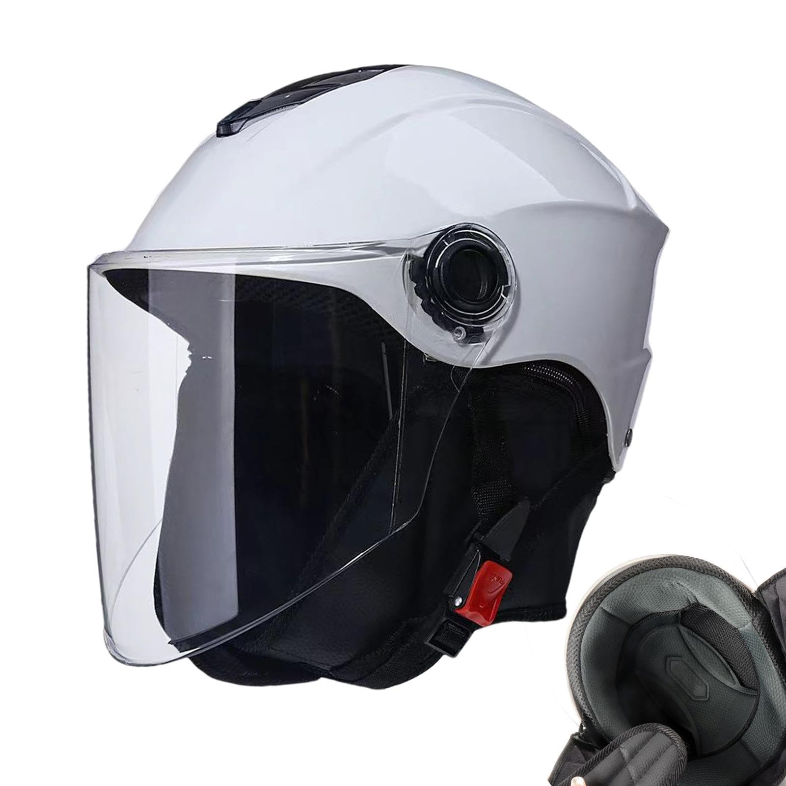 Half Motorcycle Headwear, Half Face Cycling, Scooter Headwear Visor, Removable Scarf Headwear, Half Motorcycle Head Wear Designed for Optimal Comfort and Protection with a Removable Scarf von Ysvnlmjy