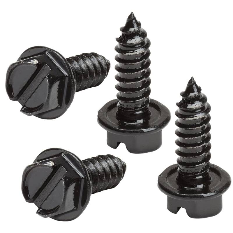 Kennzeichen Schrauben – Schraubenset für Front- und Heckkennzeichen – Kennzeichenbolzen für Pkw - Edelstahl-Schrauben (4Pcs Schwarz verzinkt) von YuXinCat