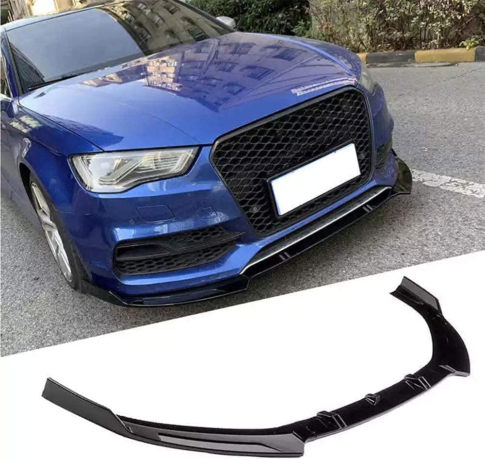 Auto Frontspoiler Lippe für Audi A3 S3 8V 2014 2016 2016,Lippen Flügel Antikollisionsschutz Exterieur Zubehör,A-Black von YuZong