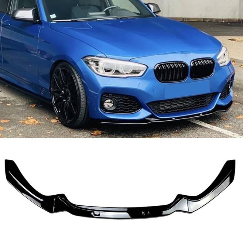 Auto Frontspoiler Lippe für BMW 1 Series F20 F21 M-Pack 118i 118d 120i 120d M135i M140i 2015-2019,Lippen Flügel Antikollisionsschutz Exterieur Zubehör,A-Gloss Black von YuZong