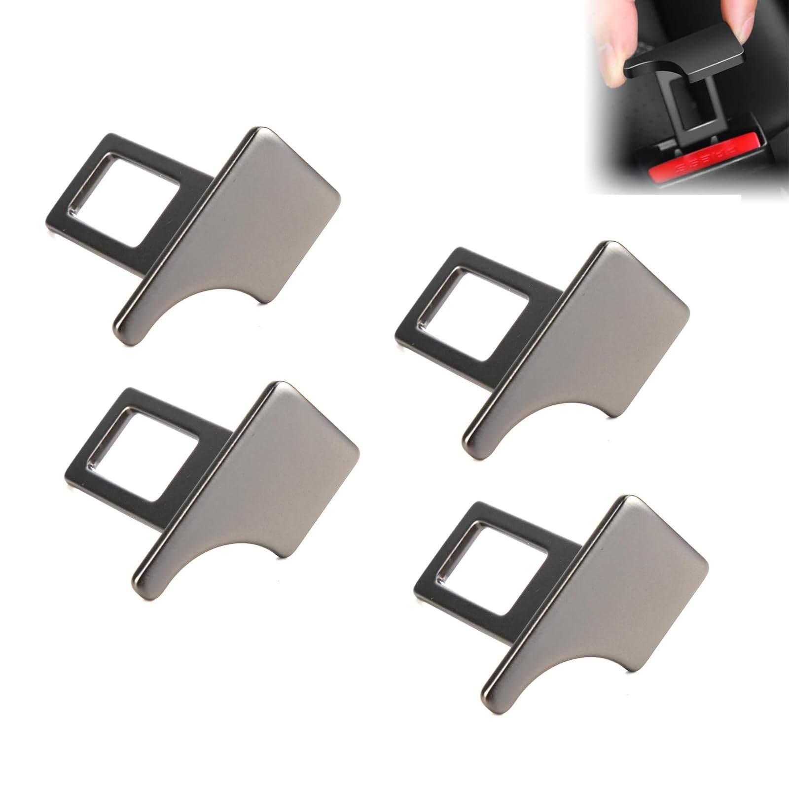 Yuaiosn 4 Stück Gurtalarm Stopper, Adapter für Sicherheitsgurte, Schwarz Gurtschloss Adapter, Sicherheitsgurte Geeignet für die Meisten PKW und LKW von Yuaiosn