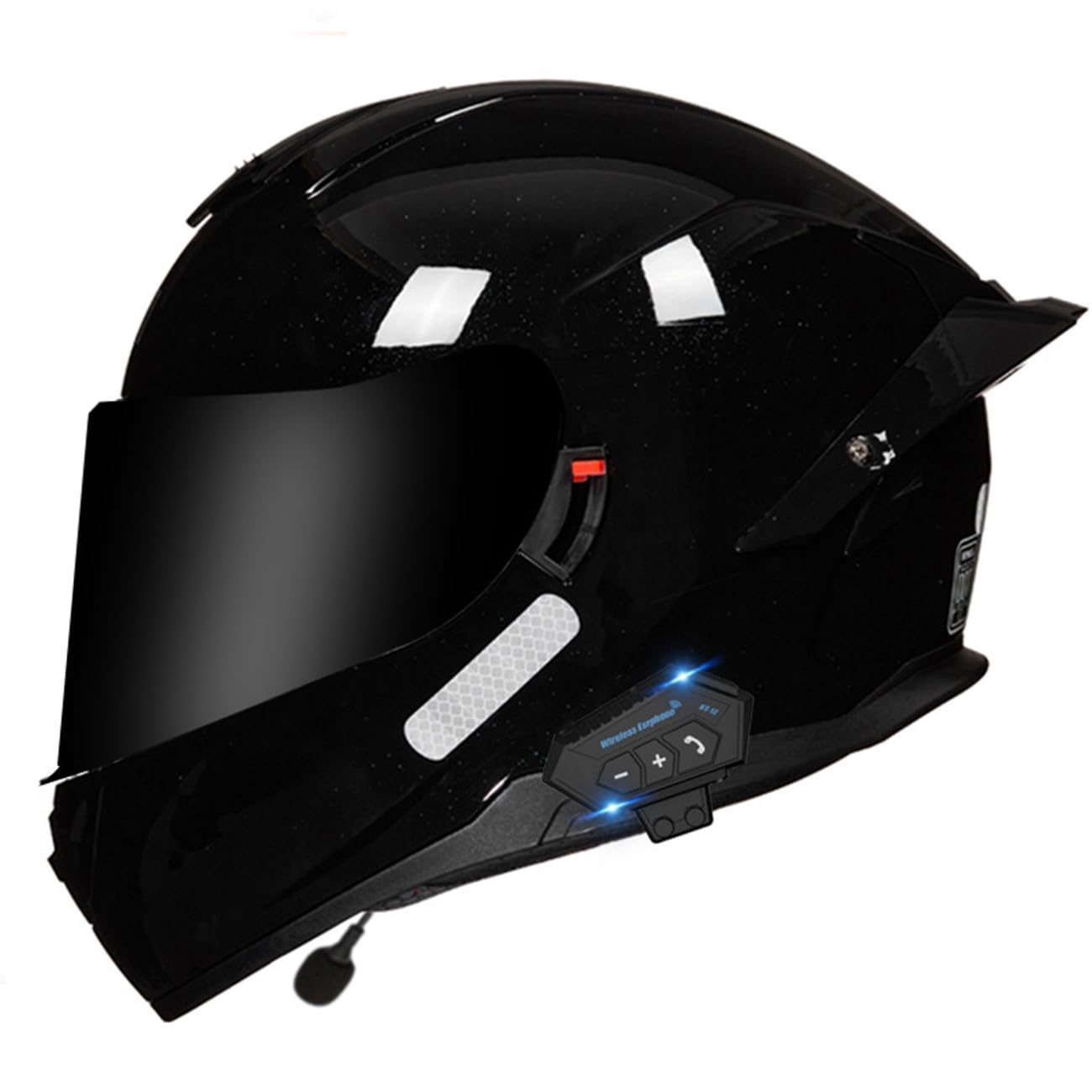 Adults Motorrad Integrierter Bluetooth-Helm Mit Doppelvisier Motorradhelm Sturzhelm Für Herren Damen DOT/ECE Zertifiziert Vollvisierhelm Hohe Qualität Helm Automatische Reaktion 10,XXL:63-64CM von YuanLiang
