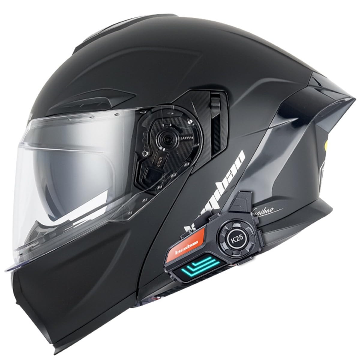 Klapphelm Motorradhelm Erwachsene Bluetooth Helm Mit Doppelvisier Motocross Integralhelm ECE/DOT Zertifiziert Outdoor Schutzhelm Flip Vollvisierhelm Für Automatische Antwort 16,XL:61-62CM von YuanLiang