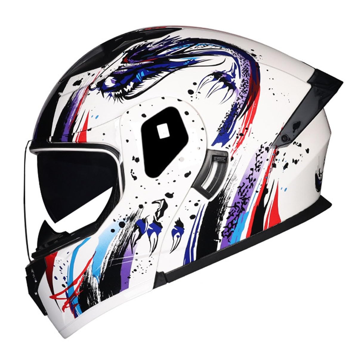 Motorradhelm Integrierter Klapphelm DOTECE Zertifiziert Flip Vollvisierhelm Motorrad Schutzhelm Mit Doppelvisier Integralhelm Motocross Helm Für Männer Frauen Mit Schwanz 3,XL:61-62CM von YuanLiang