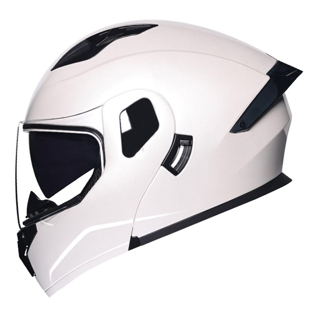 Motorradhelm Integrierter Klapphelm DOTECE Zertifiziert Flip Vollvisierhelm Motorrad Schutzhelm Mit Doppelvisier Integralhelm Motocross Helm Für Männer Frauen Mit Schwanz 9,L:59-60CM von YuanLiang