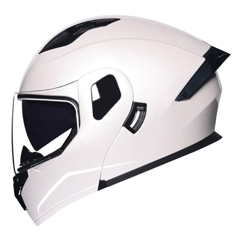 Motorradhelm Integrierter Klapphelm DOTECE Zertifiziert Flip Vollvisierhelm Motorrad Schutzhelm Mit Doppelvisier Integralhelm Motocross Helm Für Männer Frauen Mit Schwanz 9,M:57-58CM von YuanLiang