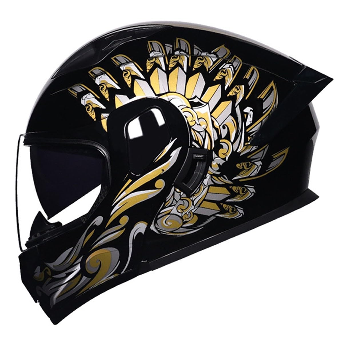 Motorradhelm Klapphelm Integralhelm DOTECE-Zugelassener Verkehrssicherheit Robuster Vollvisierhelm Motorrad Helm Rollerhelm Sturzhelm Mit Doppelvisier Für Damen Herren 5,M:57-58CM von YuanLiang