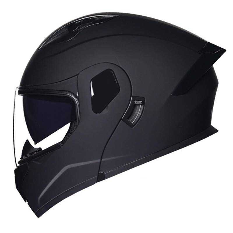 Motorradhelm Klapphelm Integralhelm DOTECE-Zugelassener Verkehrssicherheit Robuster Vollvisierhelm Motorrad Helm Rollerhelm Sturzhelm Mit Doppelvisier Für Damen Herren 6,XL:61-62CM von YuanLiang