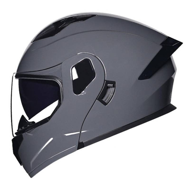 Motorradhelm Klapphelm Integralhelm DOTECE-Zugelassener Verkehrssicherheit Robuster Vollvisierhelm Motorrad Helm Rollerhelm Sturzhelm Mit Doppelvisier Für Damen Herren 8,XL:61-62CM von YuanLiang