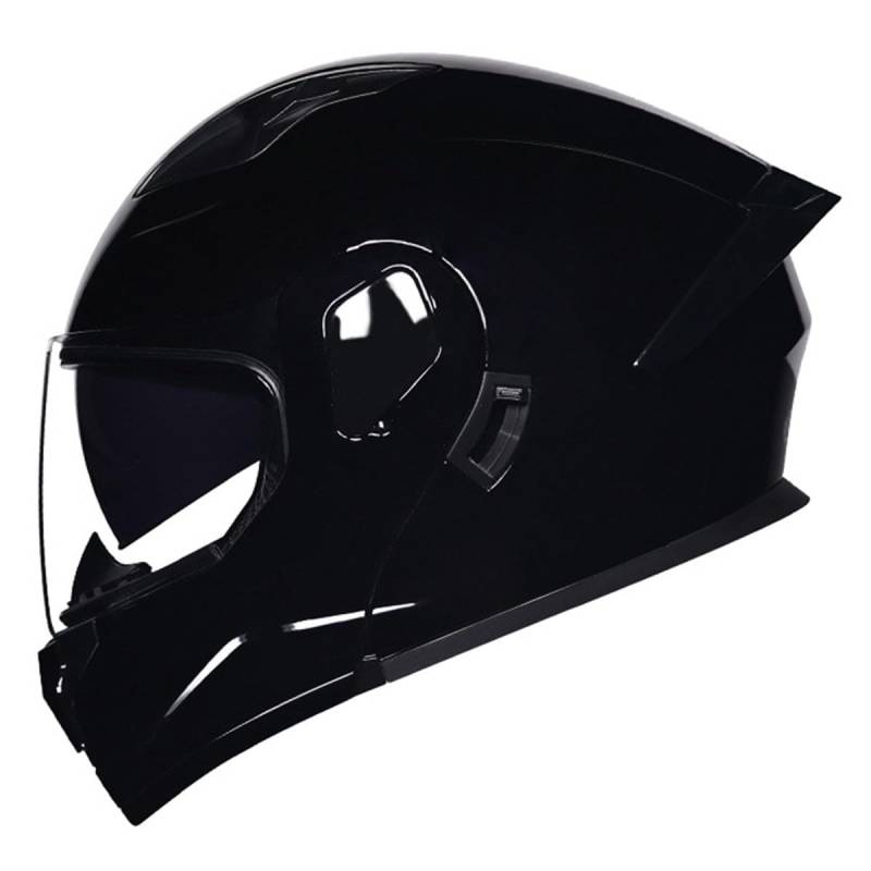 Motorradhelm Klapphelm Integralhelm DOTECE-Zugelassener Verkehrssicherheit Robuster Vollvisierhelm Motorrad Helm Rollerhelm Sturzhelm Mit Doppelvisier Für Damen Herren 9,XL:61-62CM von YuanLiang