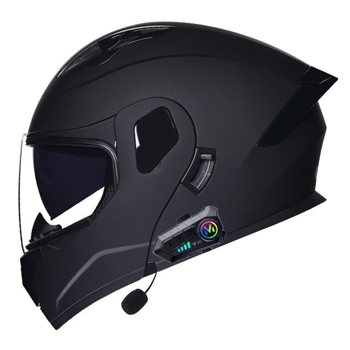 Motorradhelm Klapphelm Mit Bluetooth ECEDOT Zertifiziert Modularer Integralhelm Mit Doppelvisier Mopedhelm Racing Helm Für Erwachsene Männer Frauen Vollvisierhelm Sturzhelm 8,M:57-58CM von YuanLiang