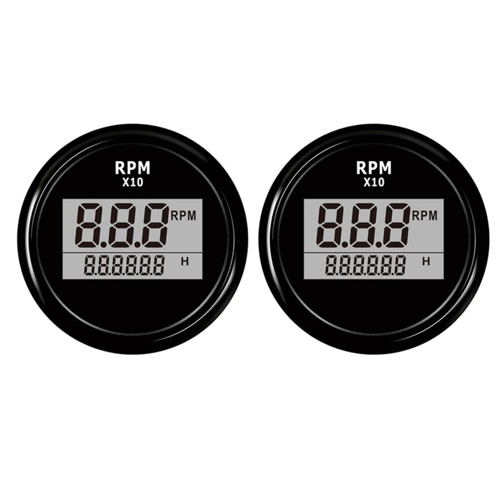 Yuandei 2X LED Digital Drehzahl Messer für Boote Betriebs Stunden Zähler Marine Außen Border RV RPM Meter Gauge von Yuandei