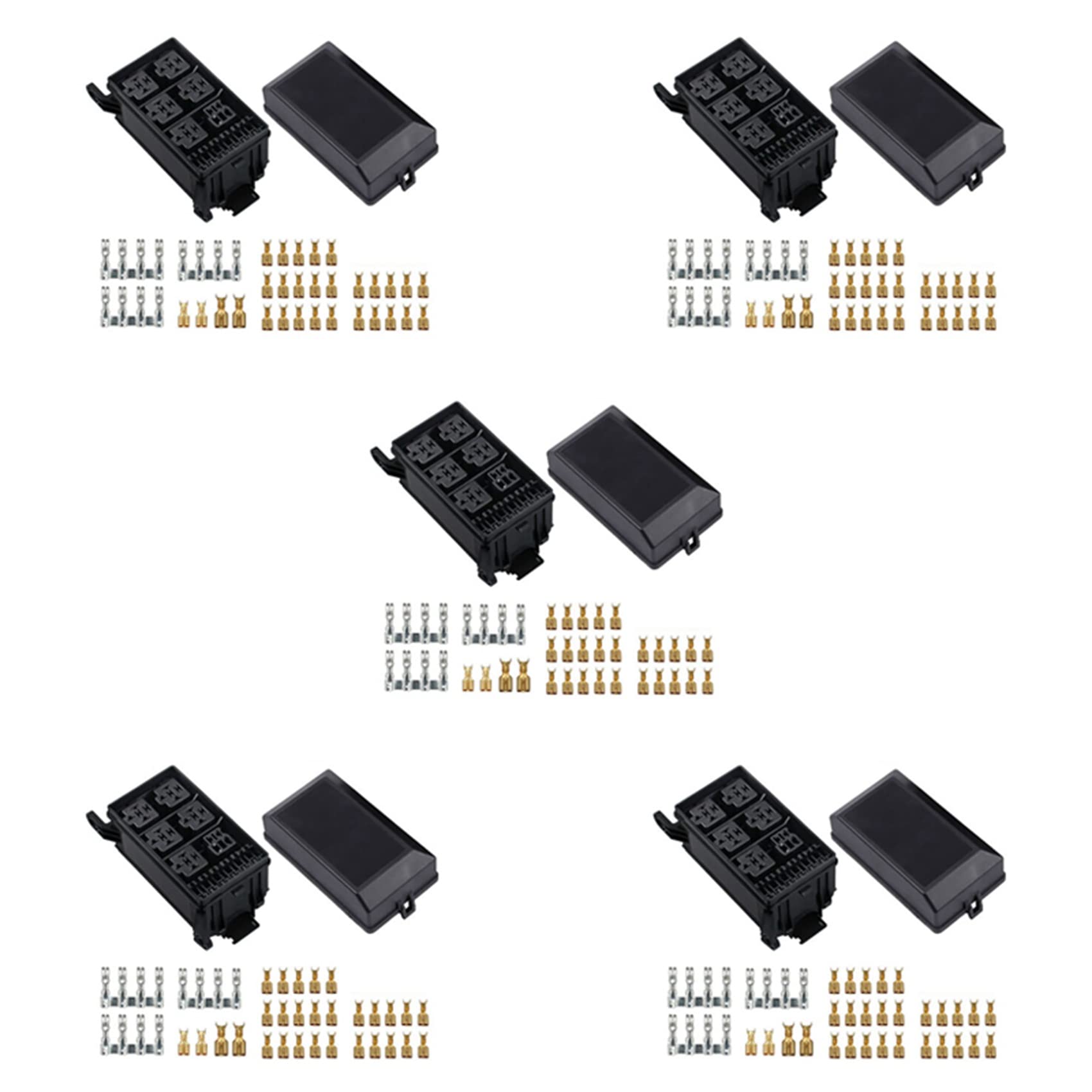 Yuandei 5X Sicherungsrelais Box 5 Sicherung Halter 6 Relais Block Halter Sicherungsblock 12V Sicherungskasten Wagen von Yuandei