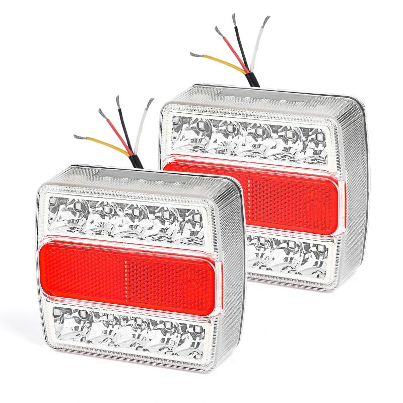 Yuanjoy 2 Pack 12v Anhängerleuchten mit E-mark, Wasserdichtes LED Rücklicht Kit mit Kennzeichenbeleuchtung, PKW-Anhängerbeleuchtung von Yuanjoy